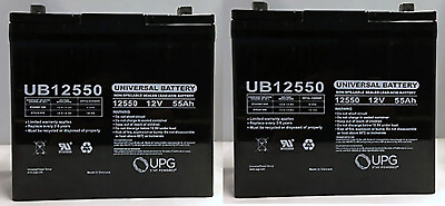 #ad UPG 2 Pack 12V 55AH 45825 Battery Scooter Wheelchair Mobility Deep Cycle