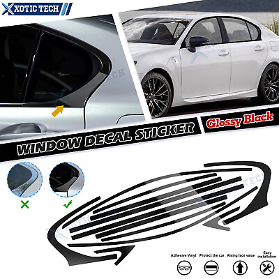 #ad 12pcs Gloss Black Side Window Strip Stickers For Lexus GS350 GS450h GS 2013 2020