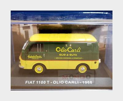 #ad 1:43 Edicola Fiat 1100T Van Olio Carli 1968 Green Yellow VCDE030 MMC
