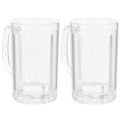 #ad Freezer Friendly Beer Mug Set 2pcs Plastic Mugs with Handles