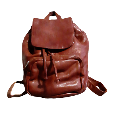 #ad Kenneth Cole Brown Leather Bucket Bag Backpack