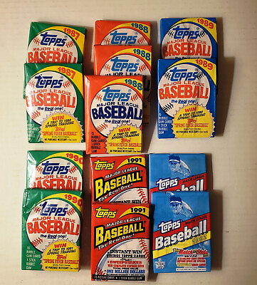 #ad HUGE LOT OF 200 OLD UNOPENED TOPPS BASEBALL CARDS IN PACKS 1987 1992 TOPPS ONLY
