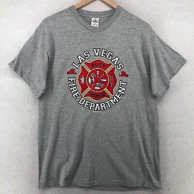#ad LAS VEGAS FIRE DEPARTMENT Shirt Adult M LVFD EMS Rescue Nevada Short Sleeve Gray