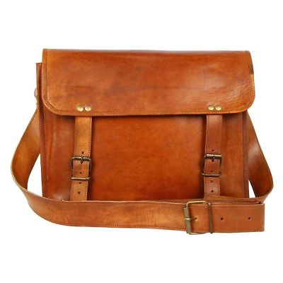 #ad New Genuine Vintage Rustic Soft Leather Shoulder Messenger Briefcase Laptop Bag