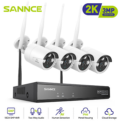 #ad SANNCE Security Camera System Outdoor Wireless Audio Wifi Home CCTV 5MP 8CH NVR