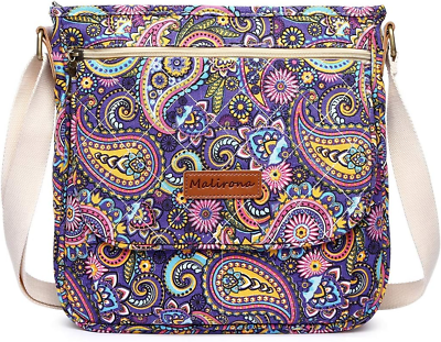 #ad Women #x27;S Durable Floral Crossbody Bag Canvas Messenger Handbag Multi Pocket Trav