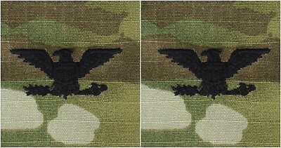 #ad US Army Colonel Rank MultiCam Sew On Patches Pair