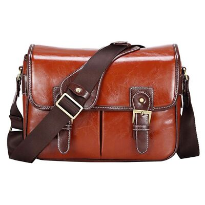 #ad Camera Case Handbag Retro Leather Waterproof Shoulder Messenger Gadget Bags