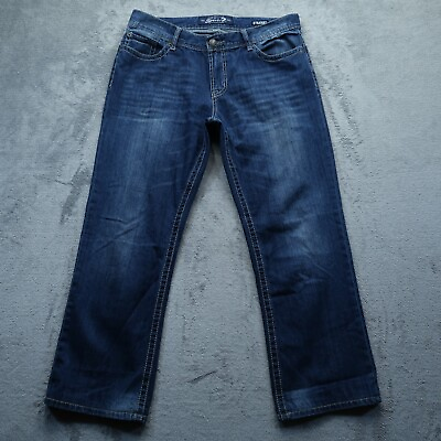 #ad Seven7 Jeans Men#x27;s Size 38 Fits 38x30 Blue Regular Straight Denim Pants Whiskers