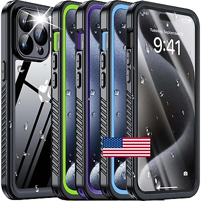 #ad For iPhone 15 Pro Max 15 Plus Waterproof Shockproof Case Screen Protector Cover