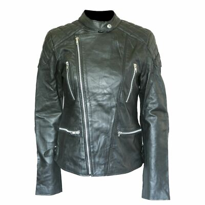 #ad Womens Soft Genuine Black Leather Biker Style Fashion Jacket AUS SELLER 10