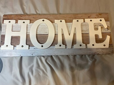 #ad Wood Home Sign Wall Decor 20”L X 7.75”H