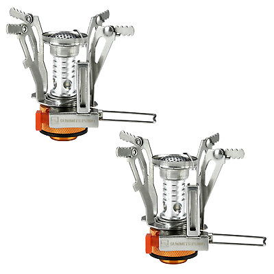 2 Portable Camping Stoves Backpacking Stove with Piezo Ignition Adjustable Valve