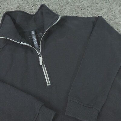 #ad Vuori Sweatshirt Women#x27;s Large Pullover 1 4 Zip Black Half Zip Athletic