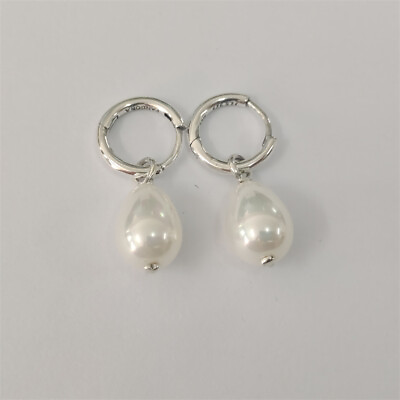 #ad PANDORA Silver earrings pearl earrings