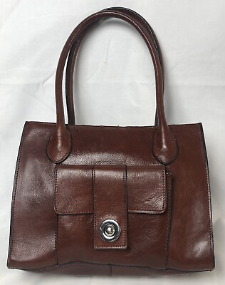 #ad Vtg Wilson Leather Women’s Satchel Handbag Purse Sz M Brown Leather Classic