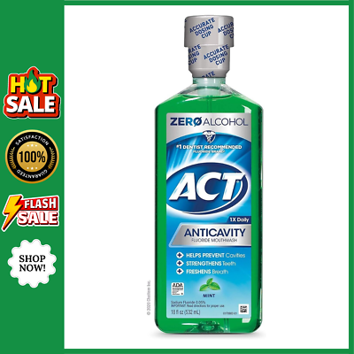 #ad ACT Anticavity Zero Alcohol Fluoride Mouthwash 18 fl. oz. With Accurate Dosing