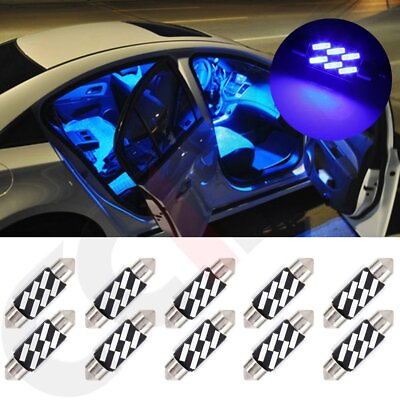 #ad New 10 7020 6 SMD Car Interior Lamps Blue LED Bulb for Replacement 36mm Festoon