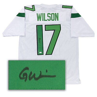 #ad GARRETT WILSON Autographed NEW YORK JETS Custom White Football Jersey XL JSA