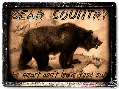 #ad GRIZZLY BEAR STREE metal SIGN gift educational KIDS vintage style wall decor 103