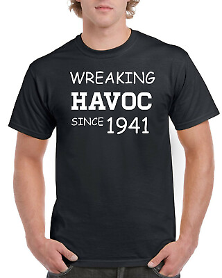 #ad 83rd Birthday Gifts Year 1941 Present 83 Years Old Mens T Shirt Havoc T Shirt