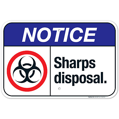 #ad Sharps Disposal Sign ANSI Notice Sign
