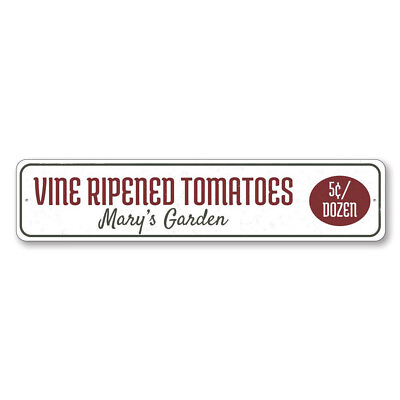 #ad Personalized Vine Ripened Tomatoes 5 Cents Per Dozen Garden Name Aluminum