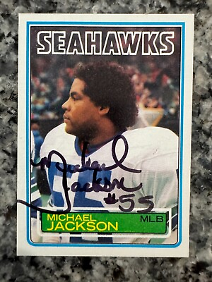 #ad Michael Jackson Signed SEATTLE SEAHAWKS Card 1983 Topps