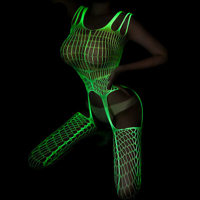 #ad Bodysuit Underwear Luminous Sexy Lingerie Sleepwear Body Stocking Babydoll Women