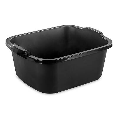#ad Sterilite 18 Quart Dishpan Plastic Basin Dish Pan Storage New Made in USA Black