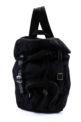 #ad Saint Laurent Nylon Canvas Double Strap Buckle Closure Medium Satchel Backpack B