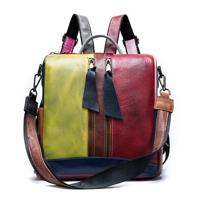#ad Women#x27;s Backpack Designer Genuine Leather Multi color Satchel Tote Shoulder Bag