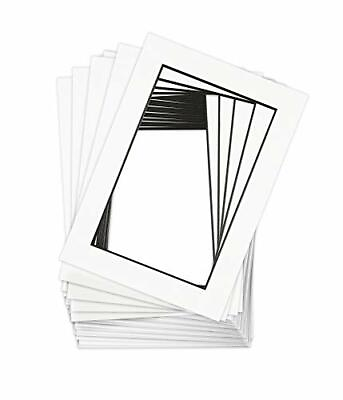 #ad Pack of 200 5x7 White Photo Mat with Black core Acid Free for 4x6 Pictures