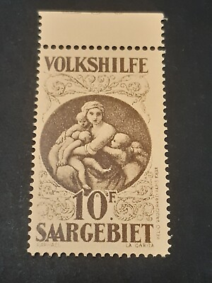 #ad Saargebiet 1928 ** MNH stamp 10 Fr Mi 134 Reproduction