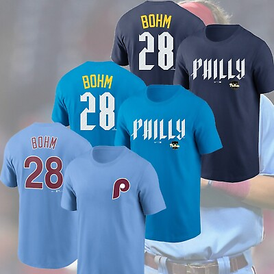 #ad HOT NEW Alec Bohm #28 Philadelphia Phillies 2024 Name amp; Number T Shirt