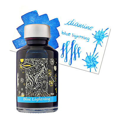 #ad Diamine Shimmer Ink Blue Lightning Bottled Ink For Fountain Pens 50 ml New