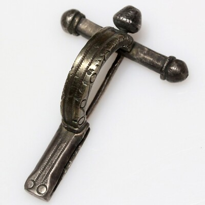 #ad Circa 300 400 AD Roman silver decorated crossbow fibula brooch