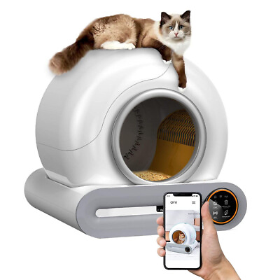 #ad Large Self Cleaning Cat Litter Box Automatic Robot 65L Wifi APP Reduce Odor