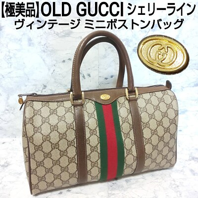 #ad OLD GUCCI Old Gucci Sherry Line Vintage Mini Boston Bag Handbag GG Pattern G
