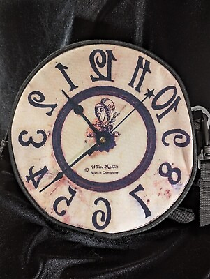 #ad Vintage Alice In Wonderland Bloody Halloween Clock Bag White Rabbit Watch...