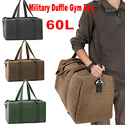 Military Canvas Duffle Gym Bag Sports Travel Luggage Handbag Tote Shoulder Bag $21.99