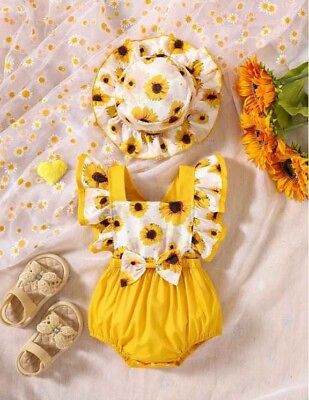 #ad Baby Bodysuit Sunflower Yellow Infant One Bees Gift Piece Romper And Cute Girls