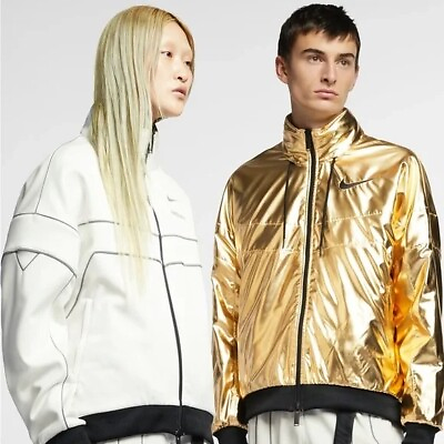 #ad NIKE X AMBUSH Nrg Midlayer Reversible Zip Jacket in Phantom Gold Foil Sz XL