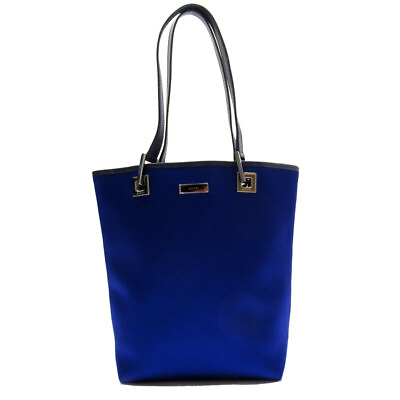 #ad Auth GUCCI Handbag blue Satin leather t19213k