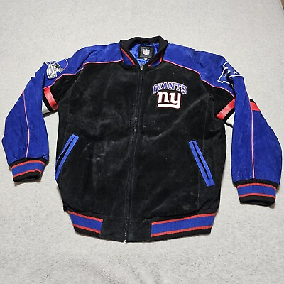 #ad GIII New York Giants Jacket Mens XXL NFL Football Leather Bomber Varsity