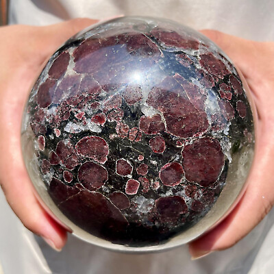 #ad 3640g Natural Garnet Sphere Quartz Crystal Mineral Reiki Healing