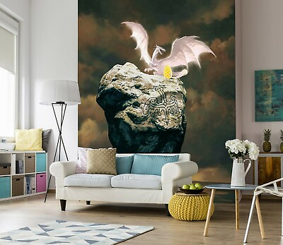 #ad 3D Mountain Totem Dragon O286 Wallpaper Wall Mural Self adhesive Ciruelo Fay