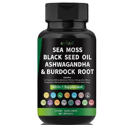 #ad Certified Organic Sea Moss Capsules Irish Sea Moss Bladderwrack Burdock ^