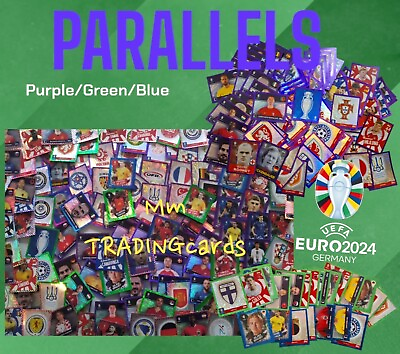 #ad Topps UEFA EURO 2024 Sticker PURPLE GREEN BLUE PARALLEL
