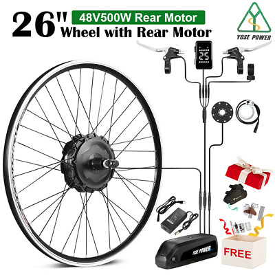#ad 26quot; 48V 500W Electric Bicycles Conversion Kit with Ebike Battery 48V 13Ah E Bike